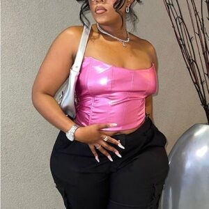 Club Babe Metallic Corset Top